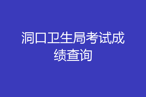 洞口卫生局考试成绩查询