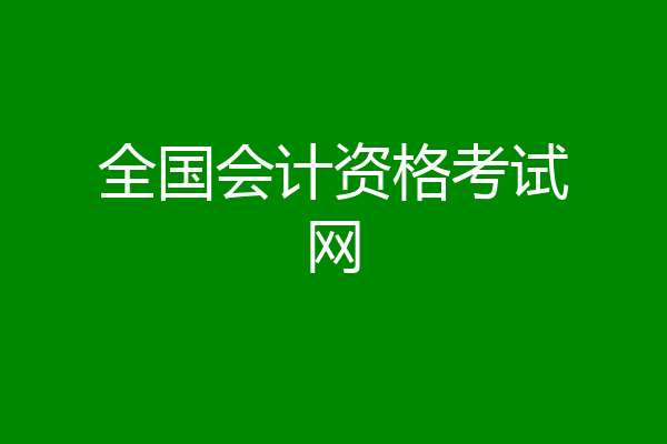 全国会计资格考试网