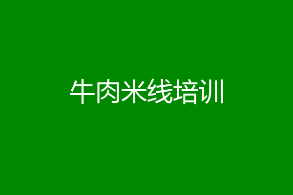 牛肉米线培训