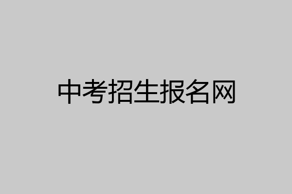 中考招生报名网