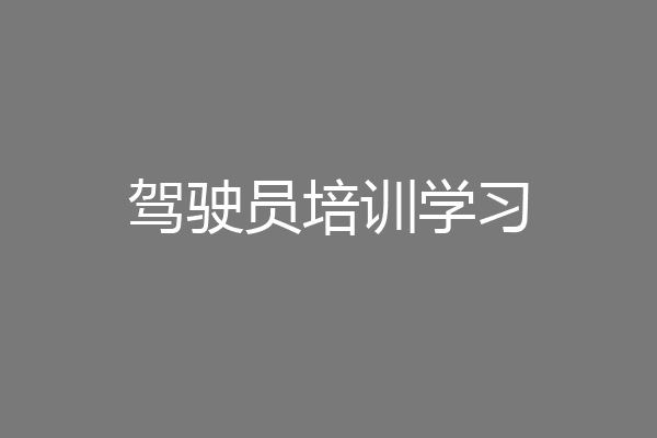 驾驶员培训学习