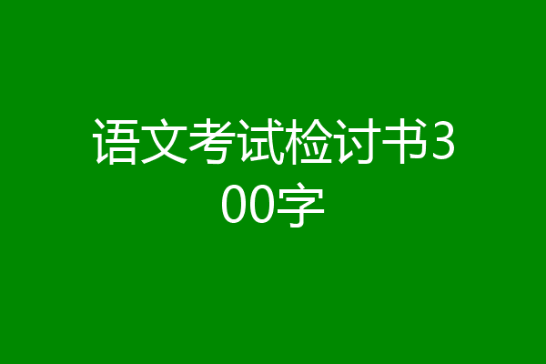 语文考试检讨书300字