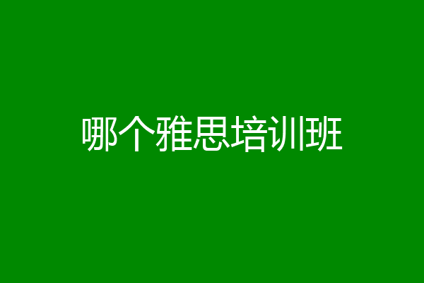 哪个雅思培训班