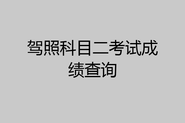 驾照科目二考试成绩查询