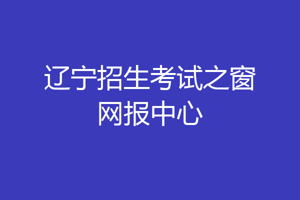 辽宁招生考试之窗网报中心