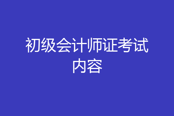 初级会计师证考试内容