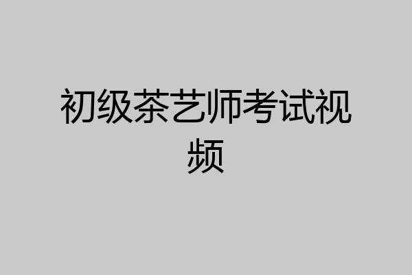 初级茶艺师考试视频