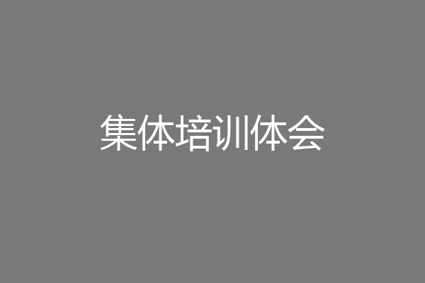 集体培训体会