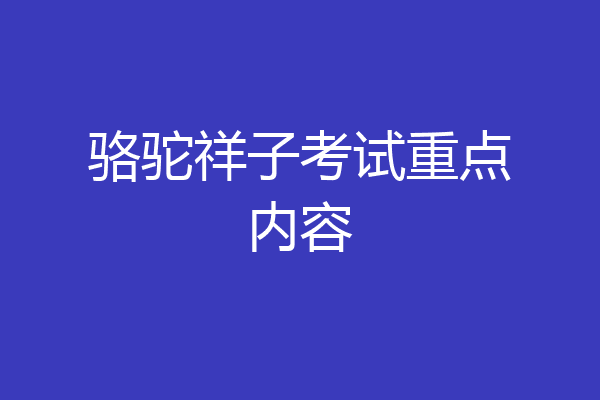 骆驼祥子考试重点内容