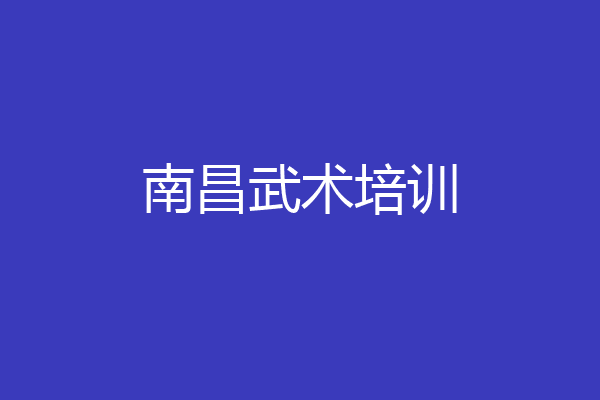 南昌武术培训