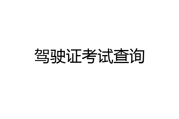 驾驶证考试查询