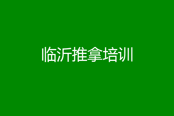 临沂推拿培训