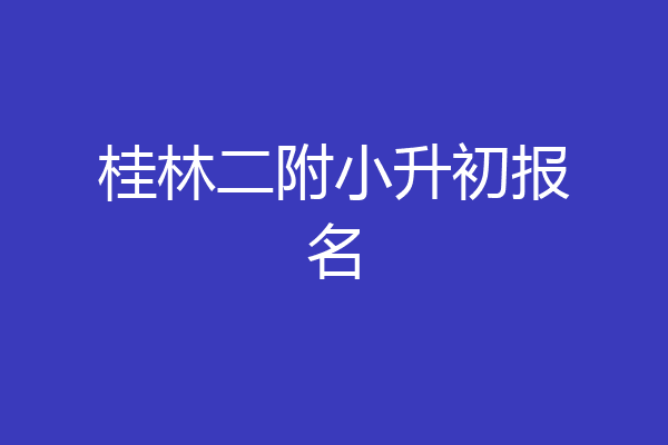 桂林二附小升初报名