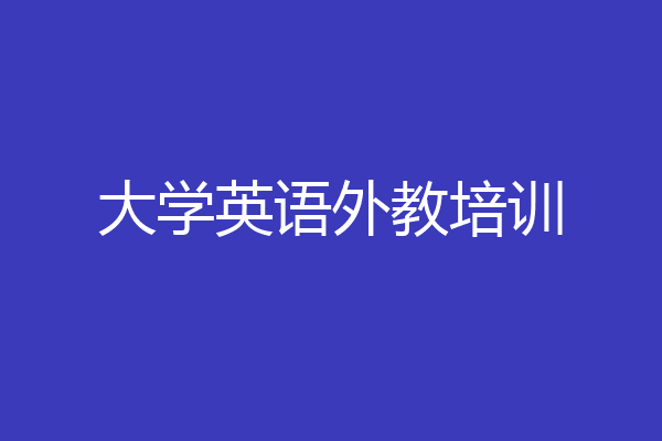 大学英语外教培训