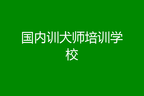 国内训犬师培训学校