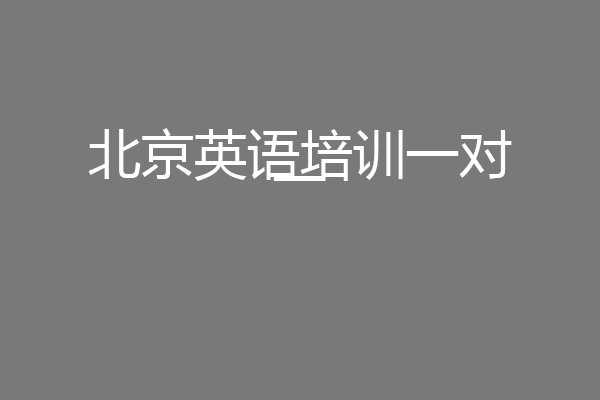 北京英语培训一对一