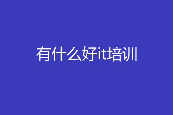 有什么好it培训