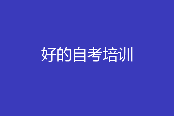 好的自考培训
