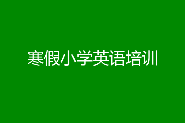 寒假小学英语培训