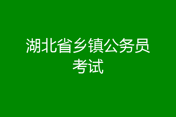 湖北省乡镇公务员考试