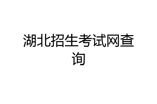 湖北招生考试网查询