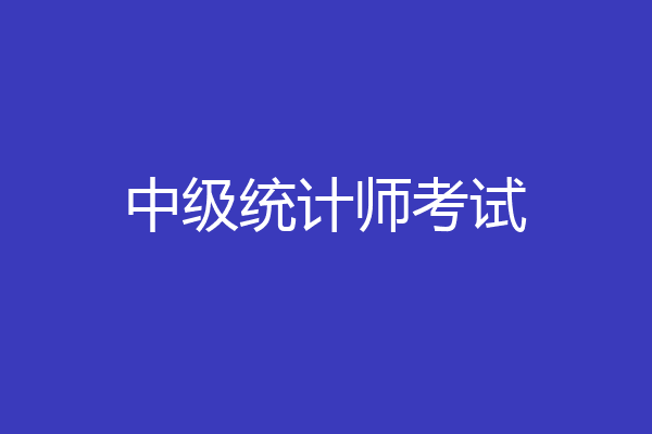 中级统计师考试