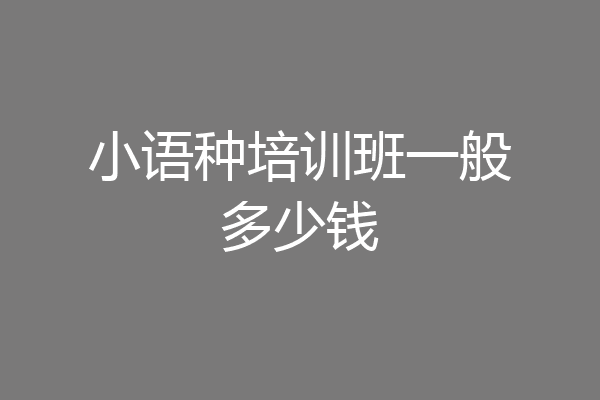 小语种培训班一般多少钱