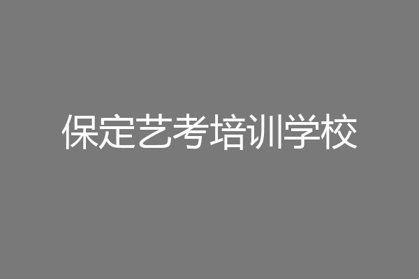 保定艺考培训学校