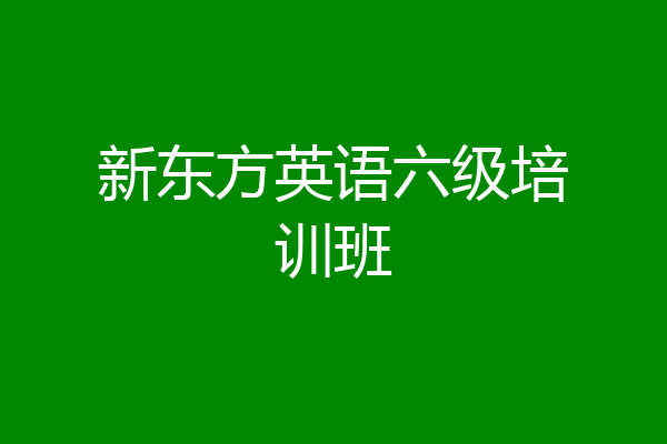 新东方英语六级培训班