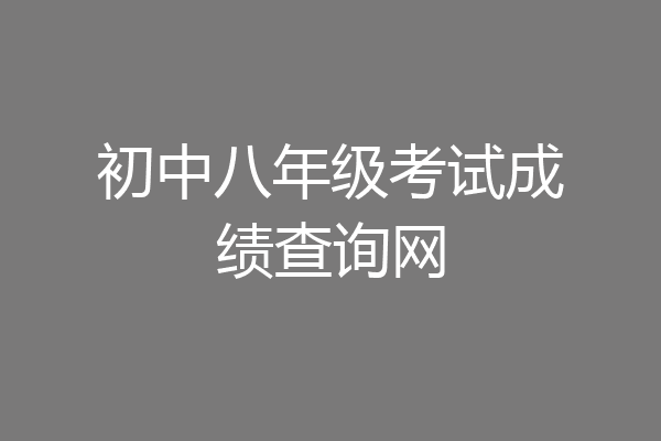 初中八年级考试成绩查询网