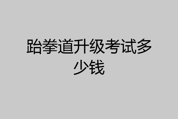 跆拳道升级考试多少钱