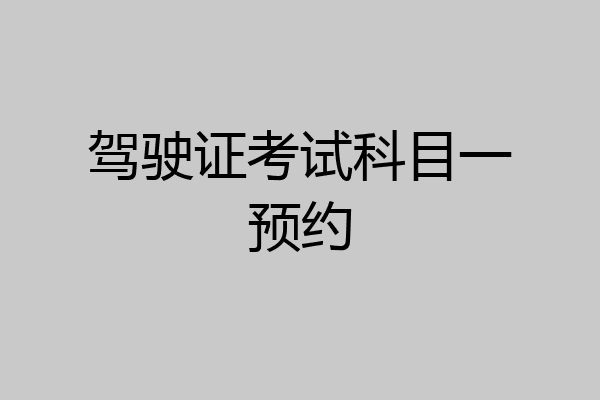 驾驶证考试科目一预约