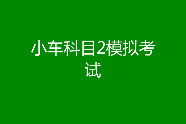 小车科目2模拟考试