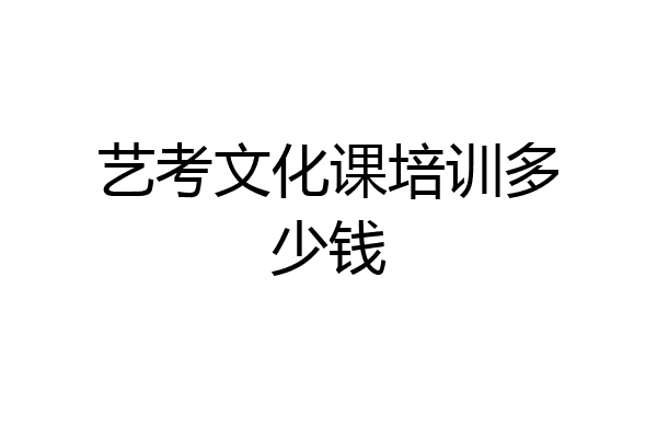 艺考文化课培训多少钱