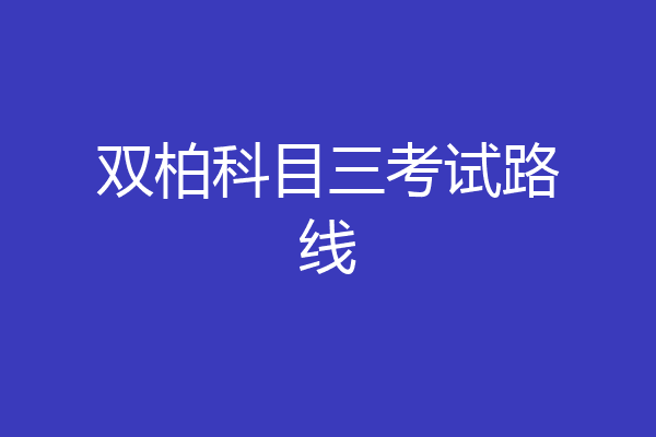双柏科目三考试路线