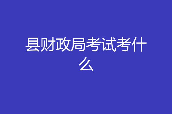 县财政局考试考什么