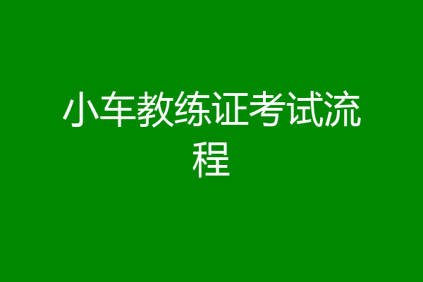 小车教练证考试流程