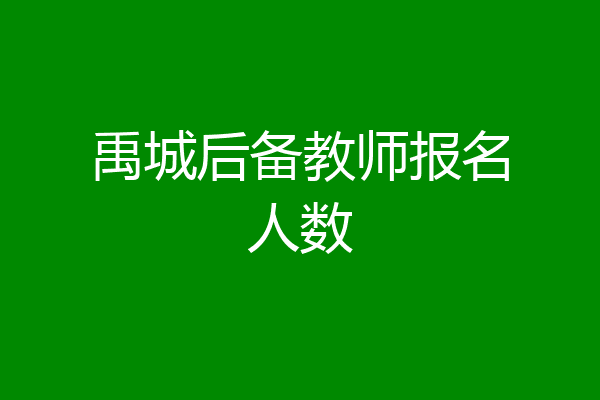 禹城后备教师报名人数
