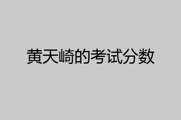 黄天崎的考试分数