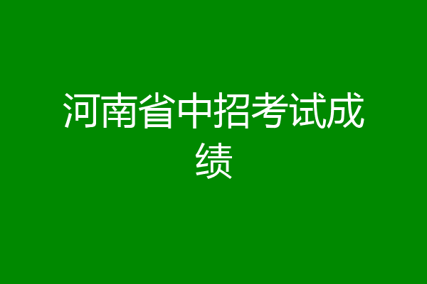 河南省中招考试成绩
