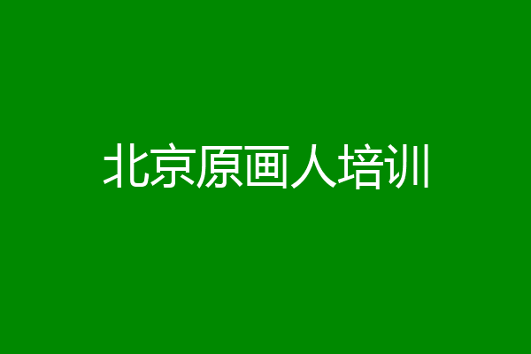 北京原画人培训
