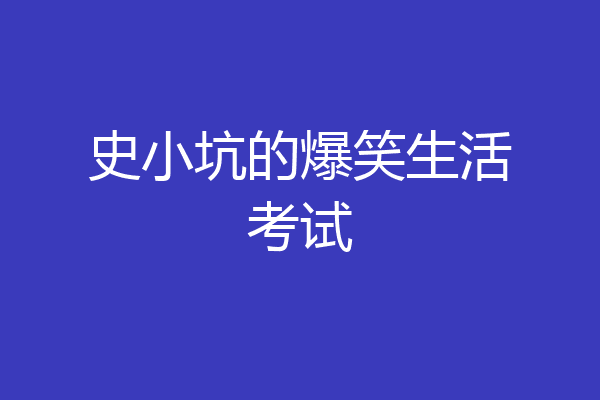 史小坑的爆笑生活考试
