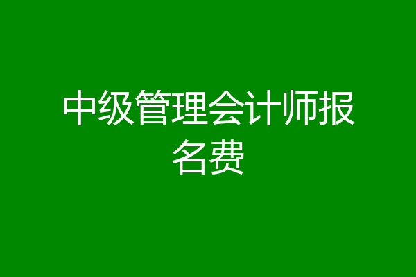 中级管理会计师报名费
