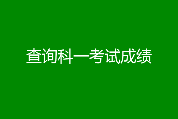 查询科一考试成绩