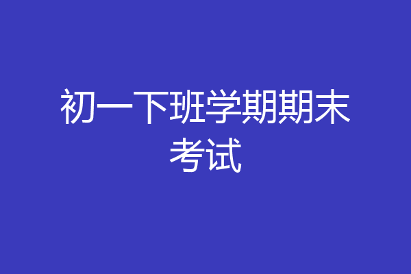 初一下班学期期末考试