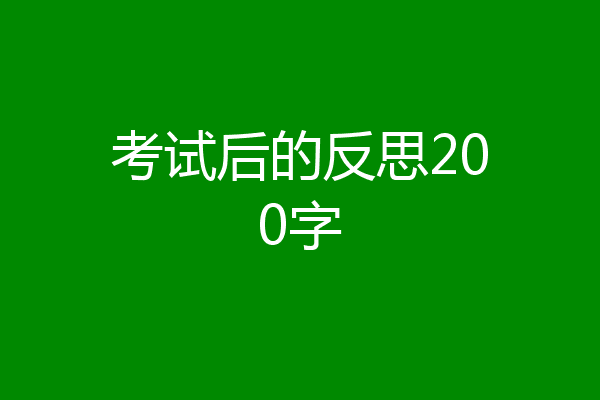 考试后的反思200字