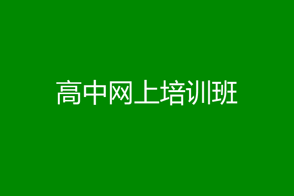 高中网上培训班