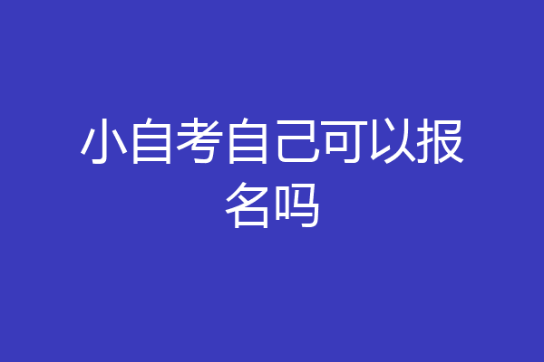 小自考自己可以报名吗
