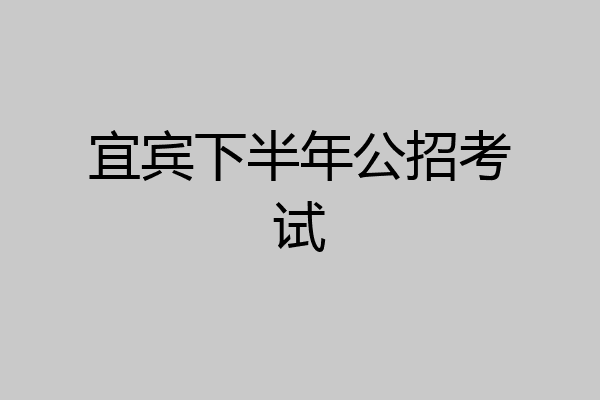 宜宾下半年公招考试