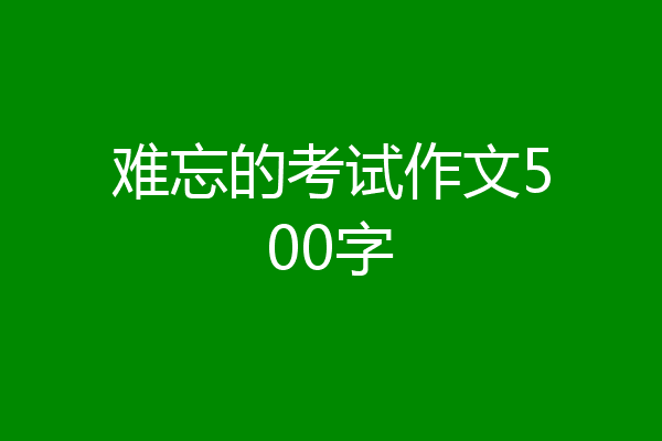 难忘的考试作文500字
